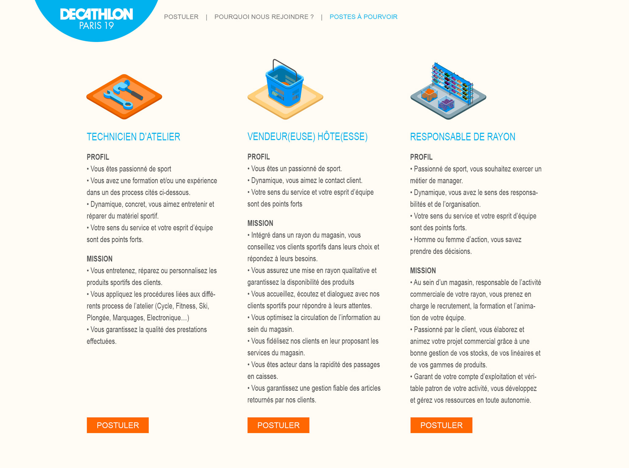 Decathlon 19 secondes chrono — présentation des postes