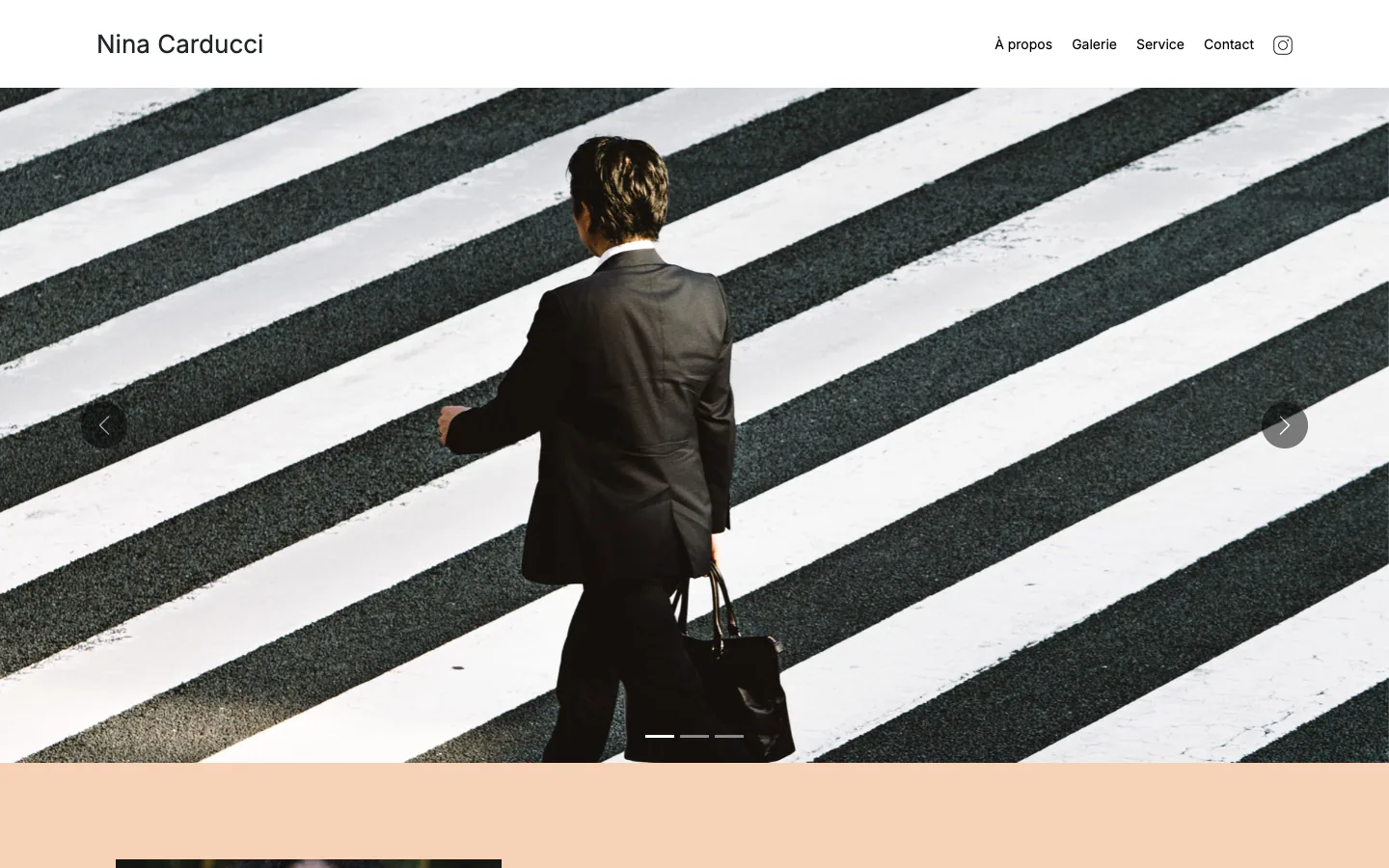 Page d’accueil du site de la photographe Nina Carducci