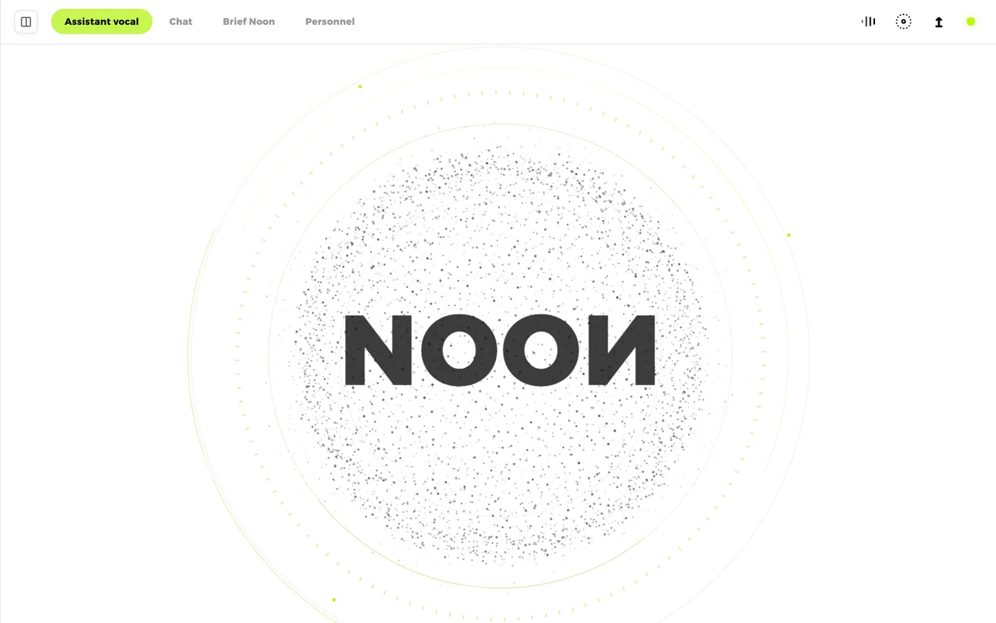 Interface principale de l’assistant Noon sur macOS