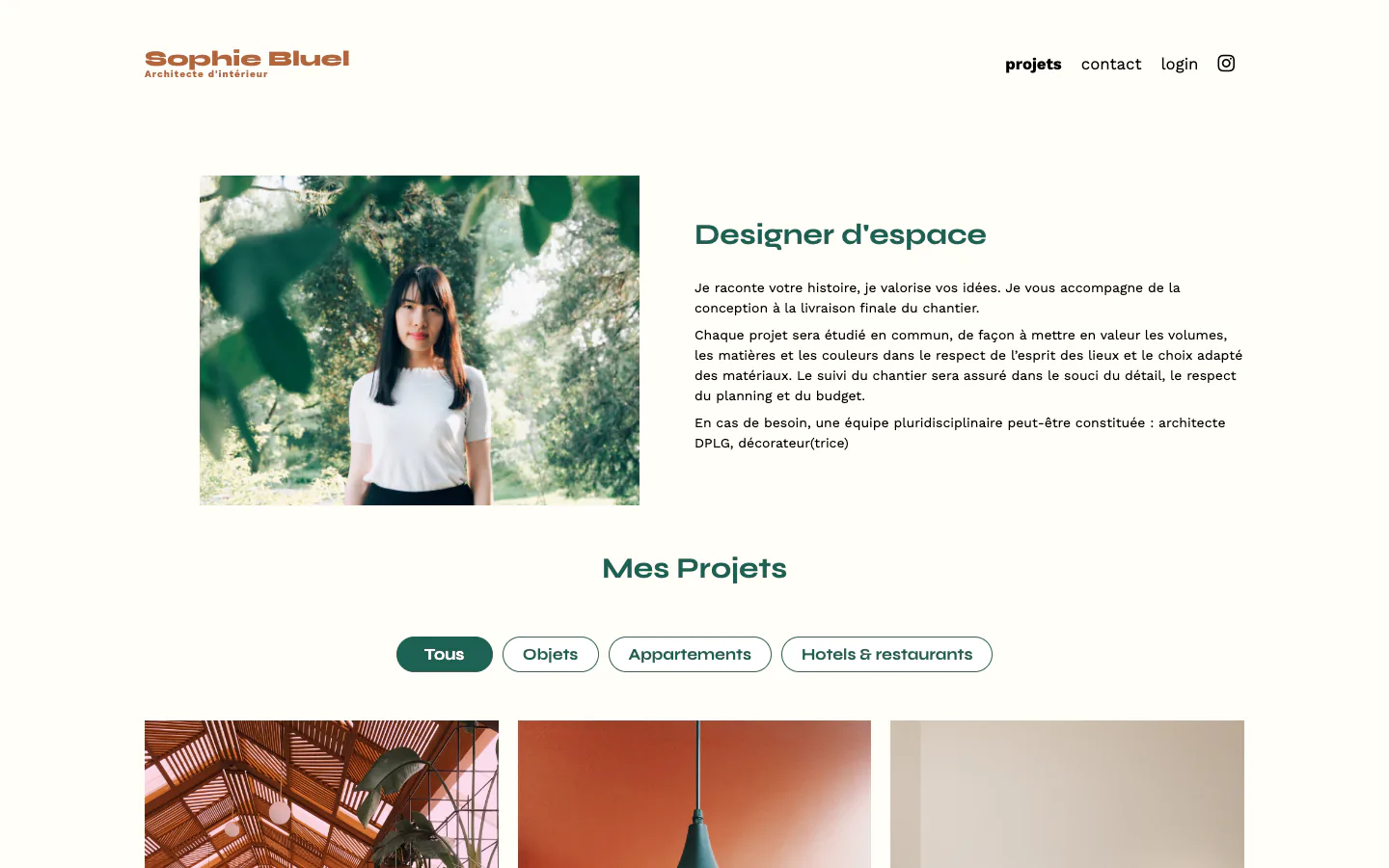 Galerie du portfolio d’architecte Sophie Bluel